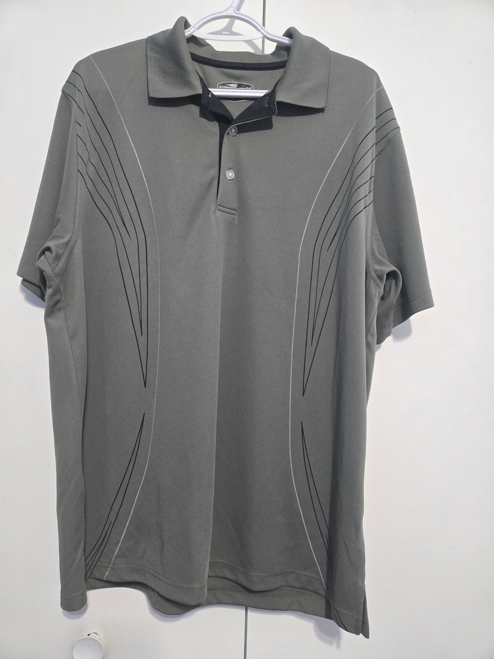 Grand Slam X Men’s Golf Polo Shirt Large‎ Gray Performance Short Sleeve Athletic